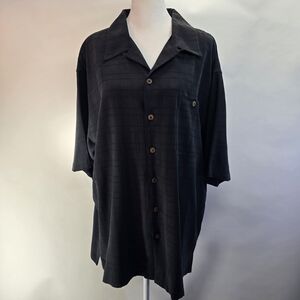 Classic Black Button Down Shirt for Men. 100% Silk